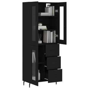 vidaXL Highboard Black 69.5x34x180 cm Engineered Wood