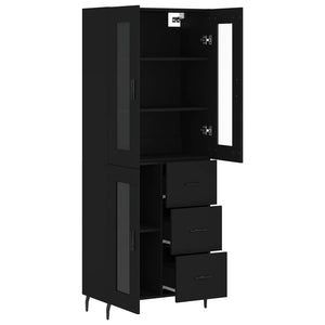 vidaXL Highboard Black 69.5x34x180 cm Engineered Wood