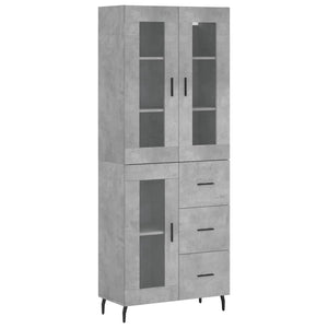 vidaXL Highboard Concrete Grey 69.5x34x180 cm Engineered Wood