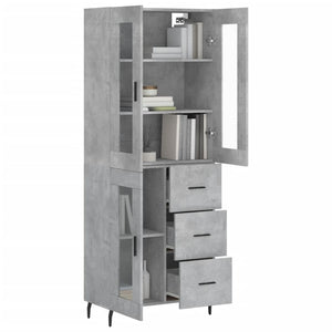 vidaXL Highboard Concrete Grey 69.5x34x180 cm Engineered Wood