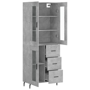 vidaXL Highboard Concrete Grey 69.5x34x180 cm Engineered Wood