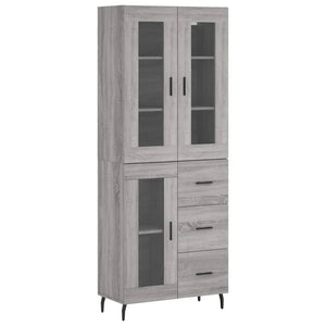 vidaXL Highboard Grey Sonoma 69.5x34x180 cm Engineered Wood