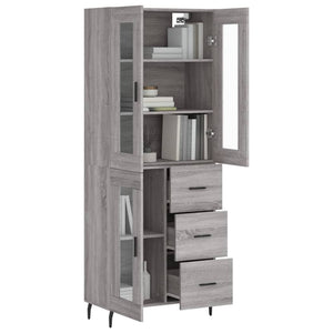 vidaXL Highboard Grey Sonoma 69.5x34x180 cm Engineered Wood