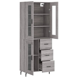 vidaXL Highboard Grey Sonoma 69.5x34x180 cm Engineered Wood