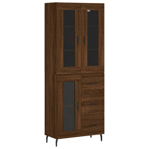 vidaXL Highboard Brown Oak 69.5x34x180 cm Engineered Wood