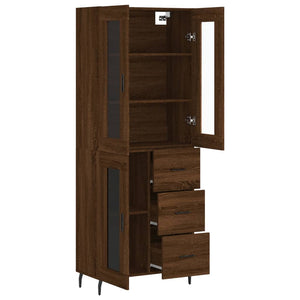 vidaXL Highboard Brown Oak 69.5x34x180 cm Engineered Wood