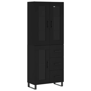 vidaXL Highboard Black 69.5x34x180 cm Engineered Wood