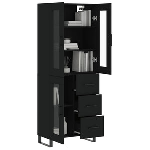 vidaXL Highboard Black 69.5x34x180 cm Engineered Wood