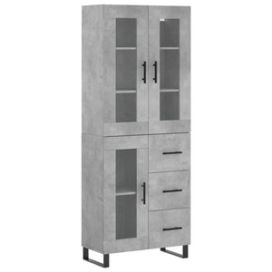 vidaXL Highboard Concrete Grey 69.5x34x180 cm Engineered Wood