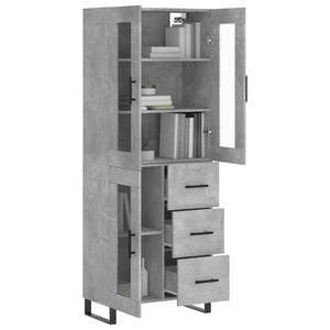 vidaXL Highboard Concrete Grey 69.5x34x180 cm Engineered Wood