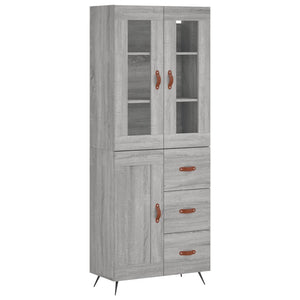 vidaXL Highboard Grey Sonoma 69.5x34x180 cm Engineered Wood