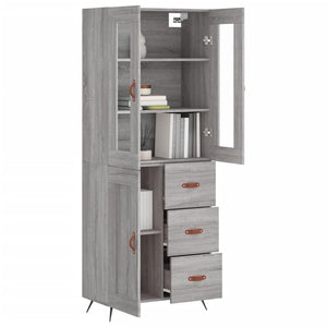 vidaXL Highboard Grey Sonoma 69.5x34x180 cm Engineered Wood