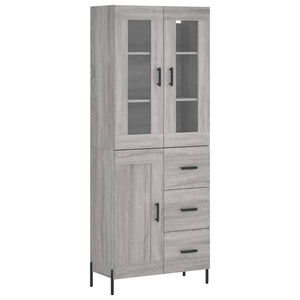 vidaXL Highboard Grey Sonoma 69.5x34x180 cm Engineered Wood