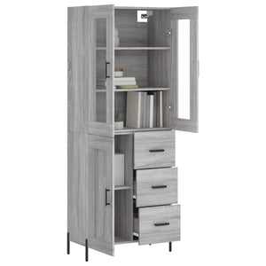 vidaXL Highboard Grey Sonoma 69.5x34x180 cm Engineered Wood