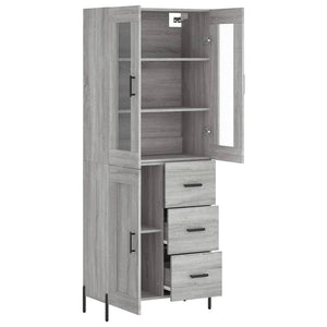 vidaXL Highboard Grey Sonoma 69.5x34x180 cm Engineered Wood