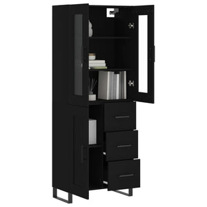 vidaXL Highboard Black 69.5x34x180 cm Engineered Wood