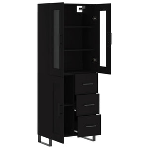 vidaXL Highboard Black 69.5x34x180 cm Engineered Wood