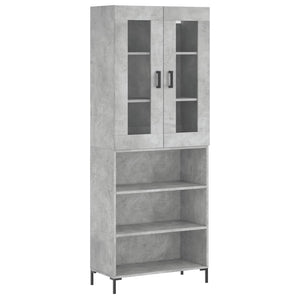 vidaXL Highboard Concrete Grey 69.5x34x180 cm Engineered Wood