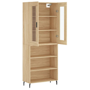 vidaXL Highboard Sonoma Oak 69.5x34x180 cm Engineered Wood