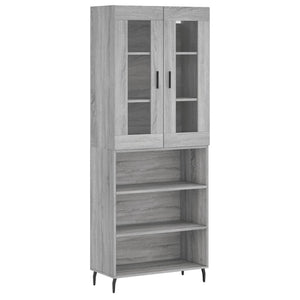 vidaXL Highboard Grey Sonoma 69.5x34x180 cm Engineered Wood