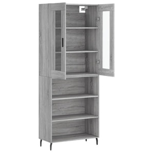 vidaXL Highboard Grey Sonoma 69.5x34x180 cm Engineered Wood