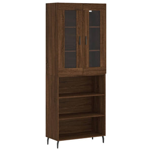 vidaXL Highboard Brown Oak 69.5x34x180 cm Engineered Wood