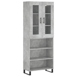 vidaXL Highboard Concrete Grey 69.5x34x180 cm Engineered Wood