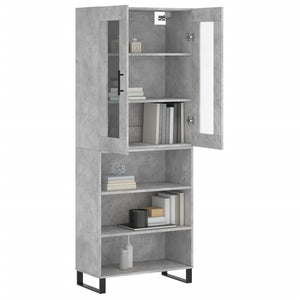 vidaXL Highboard Concrete Grey 69.5x34x180 cm Engineered Wood