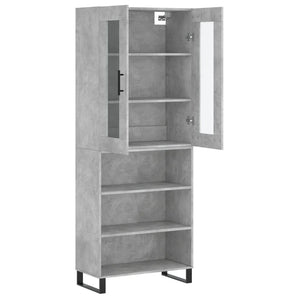 vidaXL Highboard Concrete Grey 69.5x34x180 cm Engineered Wood