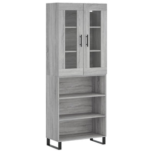 vidaXL Highboard Grey Sonoma 69.5x34x180 cm Engineered Wood