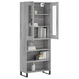 vidaXL Highboard Grey Sonoma 69.5x34x180 cm Engineered Wood