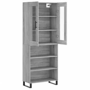 vidaXL Highboard Grey Sonoma 69.5x34x180 cm Engineered Wood