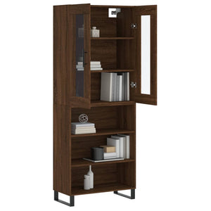 vidaXL Highboard Brown Oak 69.5x34x180 cm Engineered Wood