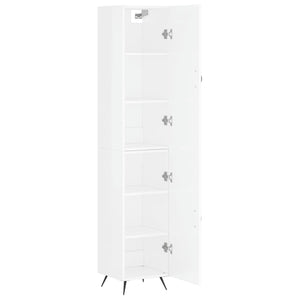 vidaXL Highboard High Gloss White 34.5x34x180 cm Engineered Wood