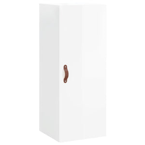 vidaXL Highboard High Gloss White 34.5x34x180 cm Engineered Wood