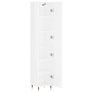 vidaXL Highboard High Gloss White 34.5x34x180 cm Engineered Wood