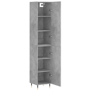 vidaXL Highboard Concrete Grey 34.5x34x180 cm Engineered Wood