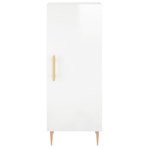 vidaXL Highboard High Gloss White 34.5x34x180 cm Engineered Wood