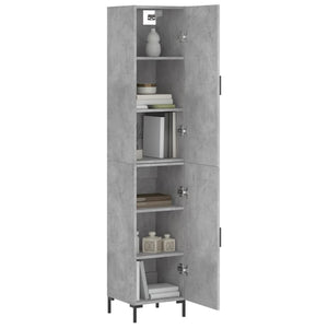 vidaXL Highboard Concrete Grey 34.5x34x180 cm Engineered Wood