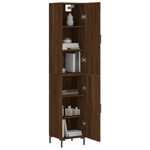 vidaXL Highboard Brown Oak 34.5x34x180 cm Engineered Wood