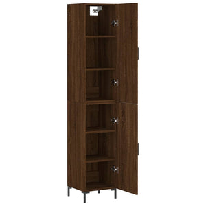 vidaXL Highboard Brown Oak 34.5x34x180 cm Engineered Wood