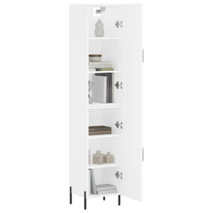 vidaXL Highboard White 34.5x34x180 cm Engineered Wood