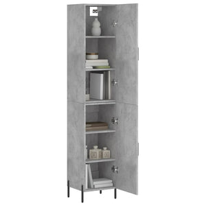 vidaXL Highboard Concrete Grey 34.5x34x180 cm Engineered Wood