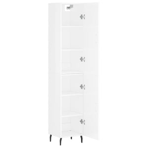 vidaXL Highboard High Gloss White 34.5x34x180 cm Engineered Wood