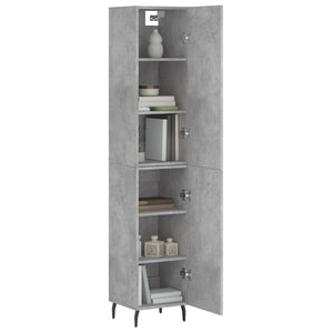 vidaXL Highboard Concrete Grey 34.5x34x180 cm Engineered Wood