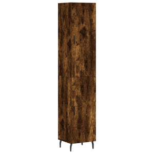 vidaXL Highboard Smoked Oak 34.5x34x180 cm Engineered Wood