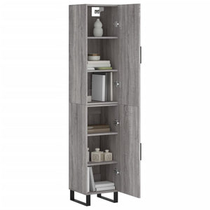 vidaXL Highboard Grey Sonoma 34.5x34x180 cm Engineered Wood