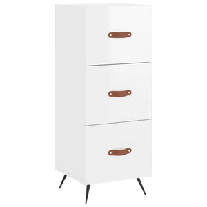 vidaXL Highboard High Gloss White 34.5x34x180 cm Engineered Wood