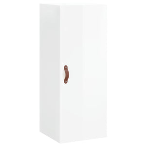 vidaXL Highboard High Gloss White 34.5x34x180 cm Engineered Wood