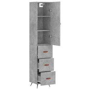 vidaXL Highboard Concrete Grey 34.5x34x180 cm Engineered Wood